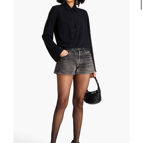 NEW Rag & Bone Lilith Metallic Blouse Top in Black - Size S - Picture 9 of 11